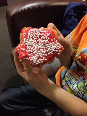 Holiday donut filled with custard.