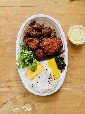 Chicken Nanban Karaage Bento. It was suuuuuuuuper delicious. This photo doesn't do it justice how out of the world it was.