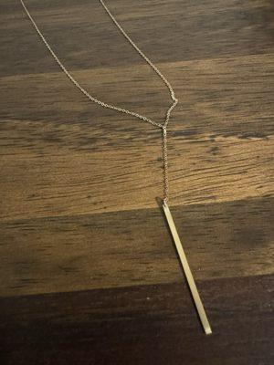 Adjusted length of necklace chain