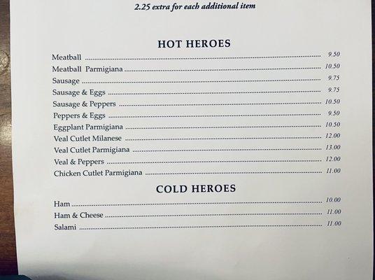 Hero menu