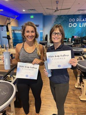 Check out our members who finished the Pilates Body Challenge!