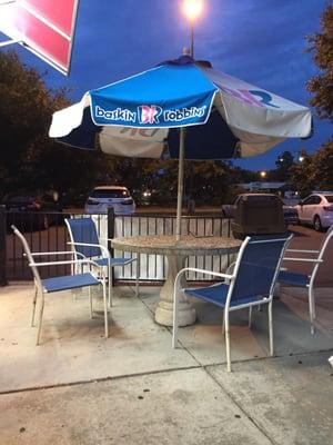 Outdoor seatings - three tables