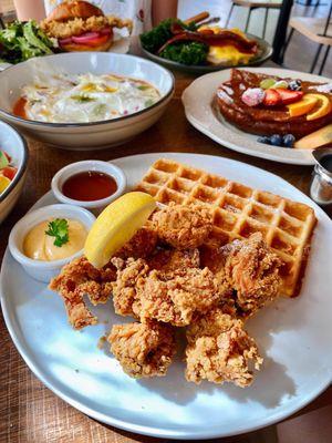 Chicken Karaage and waffle