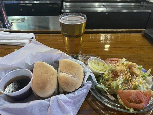 French dip with side salad. Yum!