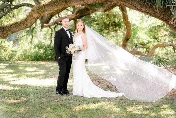 Under the oaks.