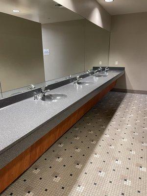 Women's locker room sinks