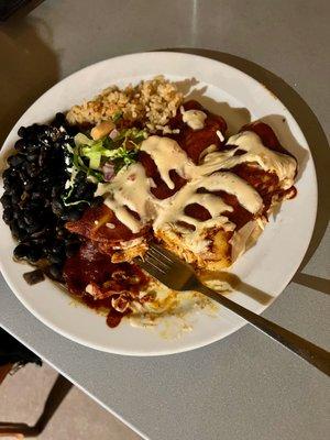 Chicken Bacon enchiladas.