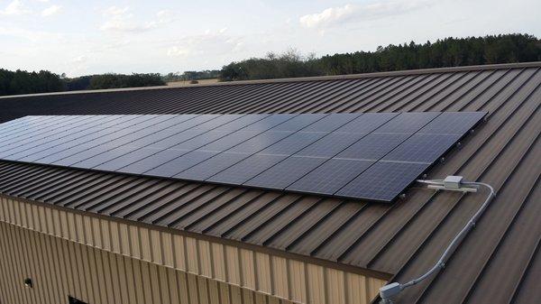 Commercial Solar electric on a metal roof