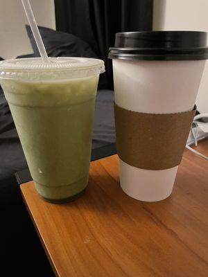 Iced Macha latte and caramel macchiato