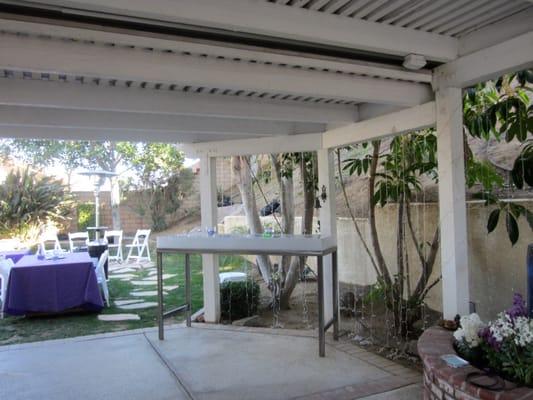 Dance floor and side yard