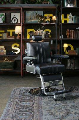 PARAGON brand of professional reclining barber chairs.