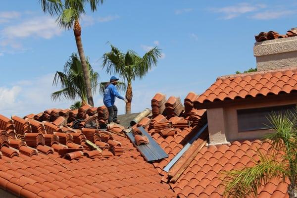 Tile Repair - Re-felt in Chandler