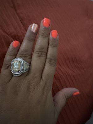 Orange gel mani