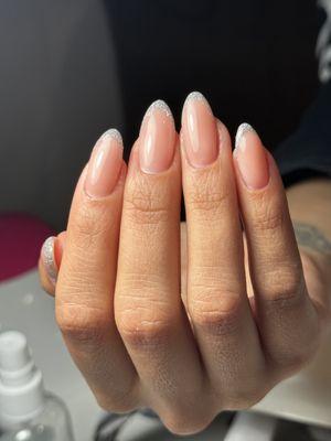 Gel overlay with French design