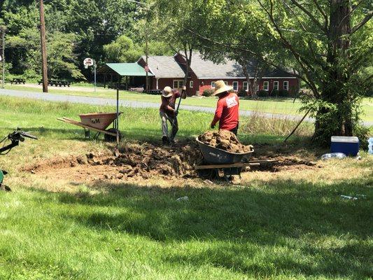 Digging the Bog Garden.