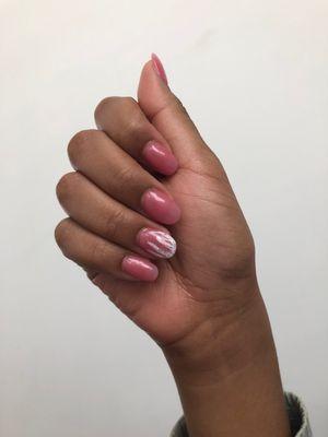 Acrylic tips with gel polish