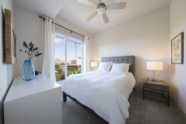 Bedroom at Seven Apartments in Austin, Texas