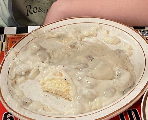 Yes, that's the biscuits and gravy. That's all we could eat