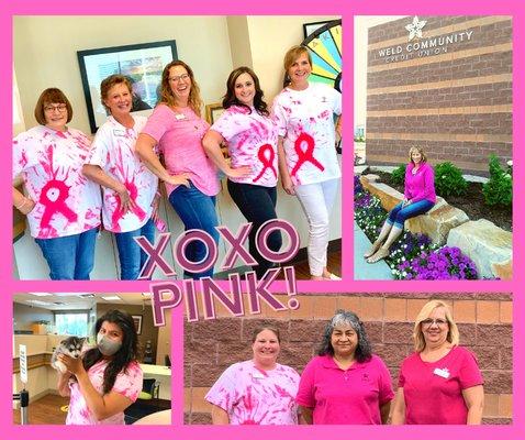 We wear pink on Wednesdays to honor our cancer survivors.