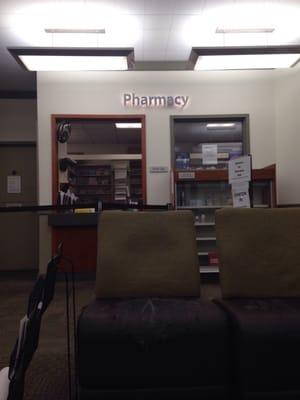 Waiting area in front of the pharmacy.