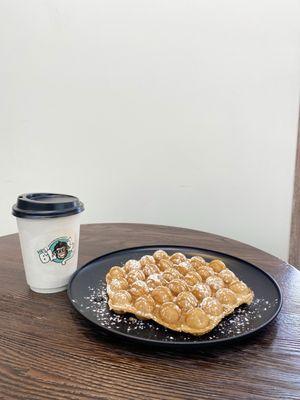 Classic waffle with hot chocolate