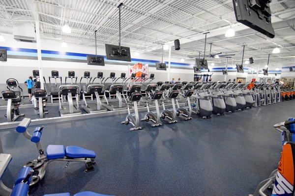 Enjoy an assortment of over 80 treadmills, bikes, elliptical, stairmills, stairmasters and rowing machines