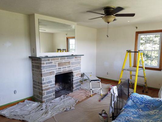 Chestnuts roasting in a newly painted fireplace...