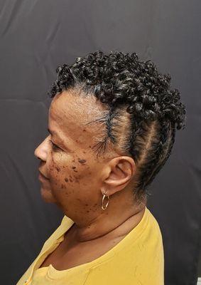 She all Natural.  She received a Flat-twist with flexirods pinup style