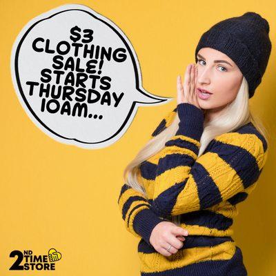 $3 Clothing Sale Thursday 3.30.23