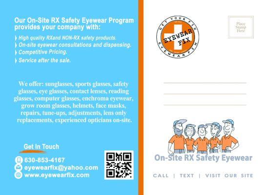 On-site safety eyewear!! Only at Eyewear Fix!!