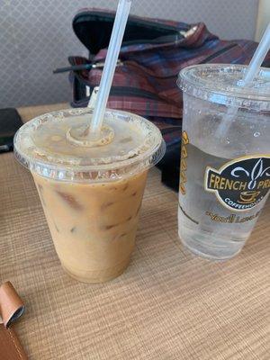 Iced coffee w/ cream and sugar free hazelnut