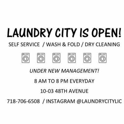 Laundry city is open again and under New Management