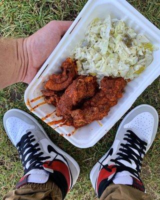 Chicken bites and slaw (MONEYYY)