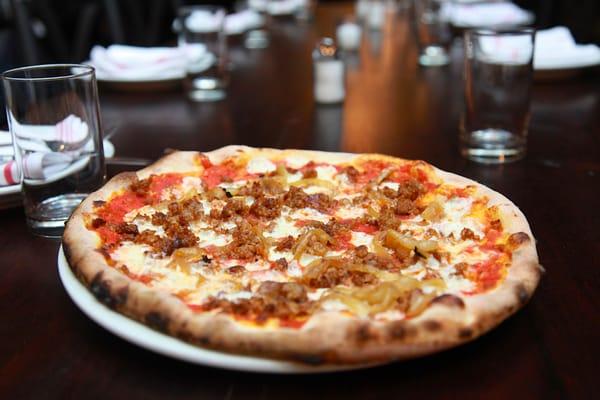 Spicy Sausage & Caramelized Onion Pizza