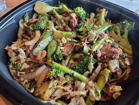 Hibachi Grill - I chose beef, no rice or noodles, tons of veggies and spices. Only $5.99