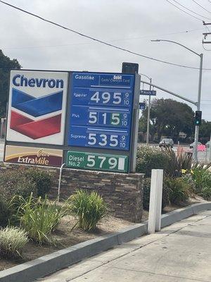 Advertising a different price here and at pumps more . Not ok