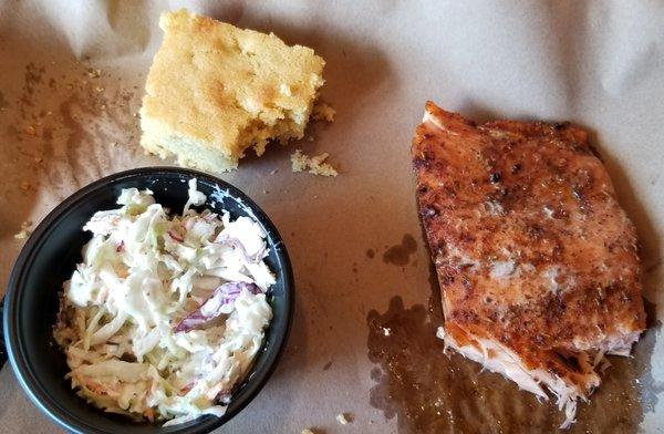 Salmon - Corn Bread - Cole slaw