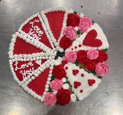 Valentine Cookie Cake Slices.