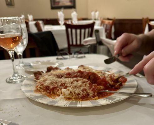 Veal Parmigiana with Linguini