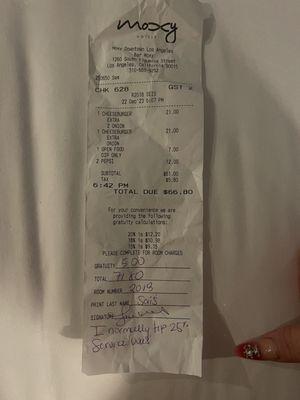 Receipt !! Horrible service !!