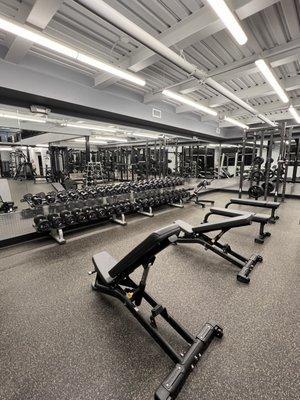 dumbbells and benches