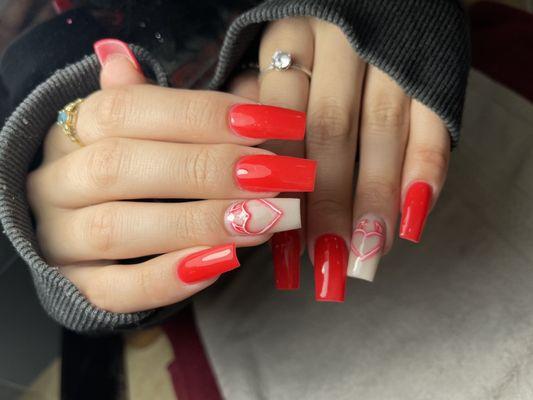 Valentines Day Nails by Vicky