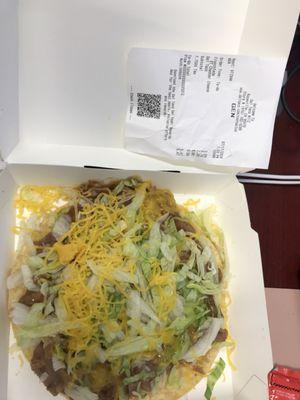 Crunchtada Tostada - paid for extra cheese