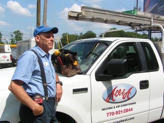 Ace & A Heating and Air Conditioning service tech