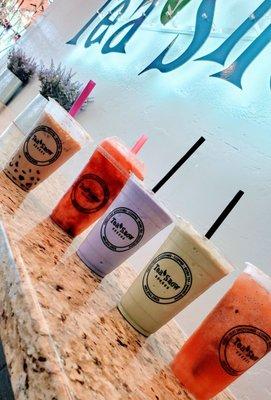 Coffee milk, strawberry, taro, smashed avocado, sweet/spicy watermelon