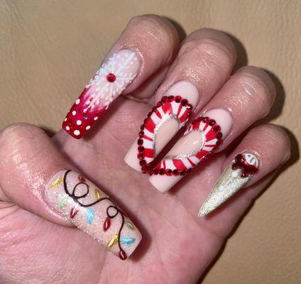 Holiday nails by Lucy