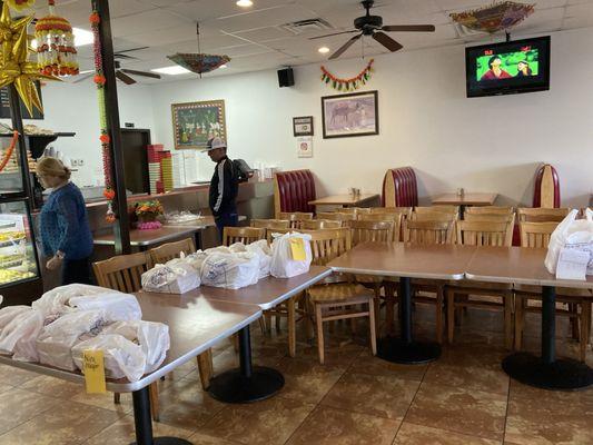 Dining room was closed in preparation for Diwali rush.