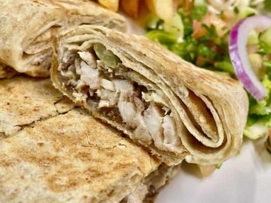 Chicken and lamb shawarma