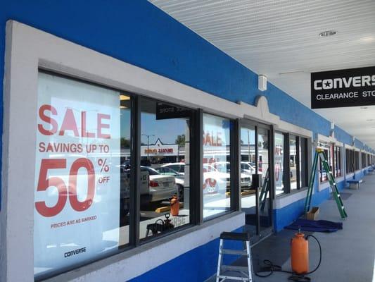 CONVERSE Store in Kissimmee where we install 8 Mil Safety film on Storefront.