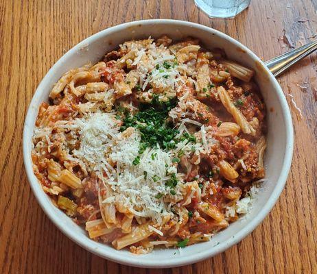 Bolognese with gluten free pasta